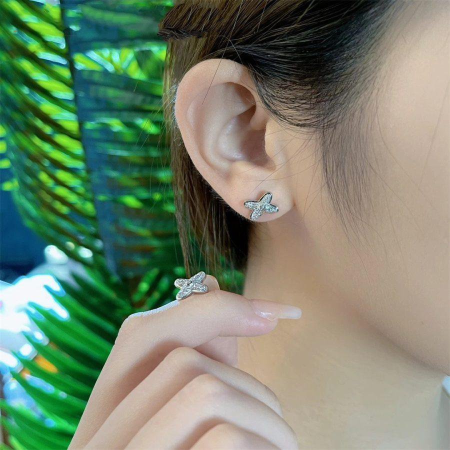 Jeux De Silver Diamond Earrings – LUX VERSE Luxury Designer Fashion Outlet