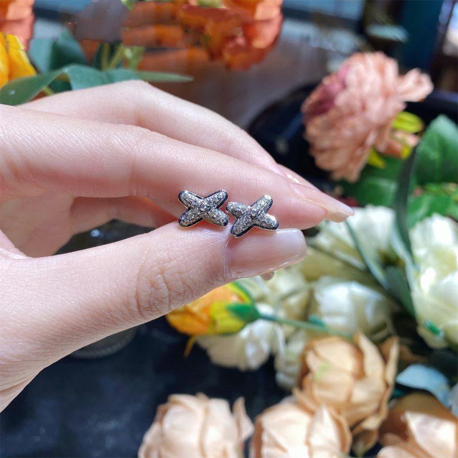 Jeux De Silver Diamond Earrings – LUX VERSE Luxury Designer Fashion Outlet