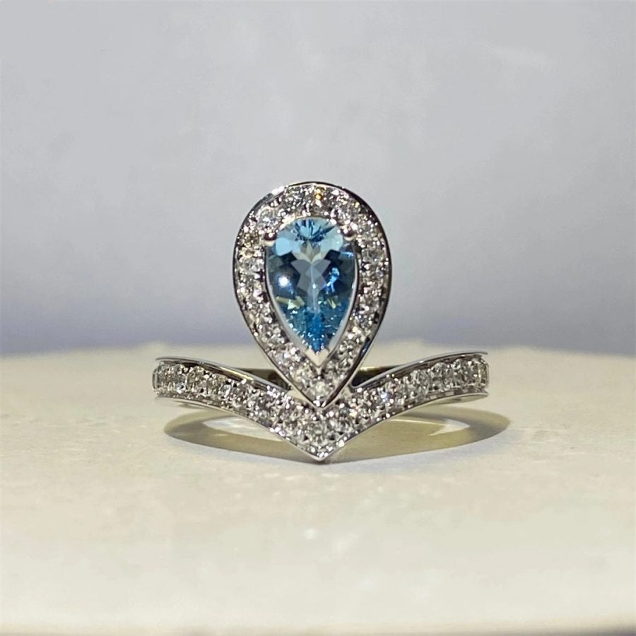 Josephine Ring Turquoise Silver Diamond – LUX VERSE Luxury Designer Fashion Outlet