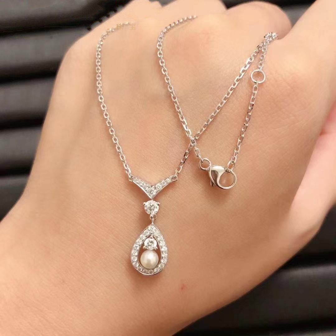 Josephine White Mop Silver Diamond Necklace – LUX VERSE Luxury Designer Fashion Outlet