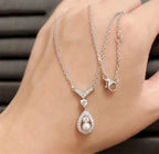 Josephine White Mop Silver Diamond Necklace – LUX VERSE Luxury Designer Fashion Outlet