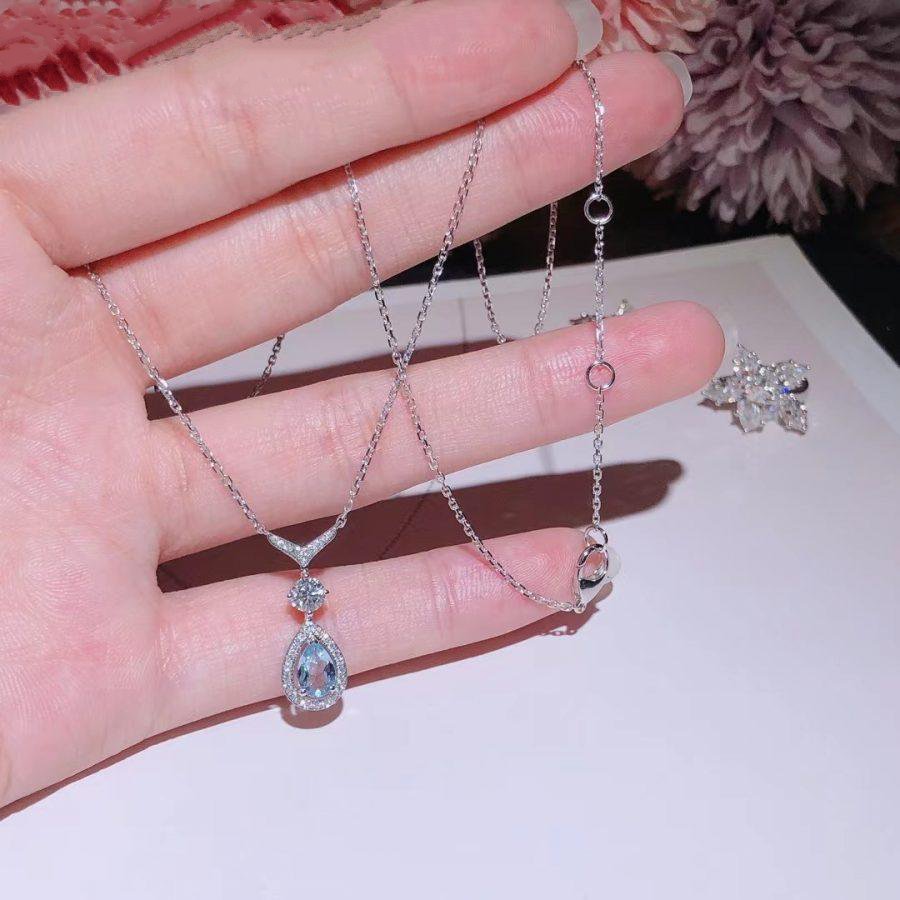 Josephine Turquoise Light Silver Diamond Necklace – LUX VERSE Luxury Designer Fashion Outlet
