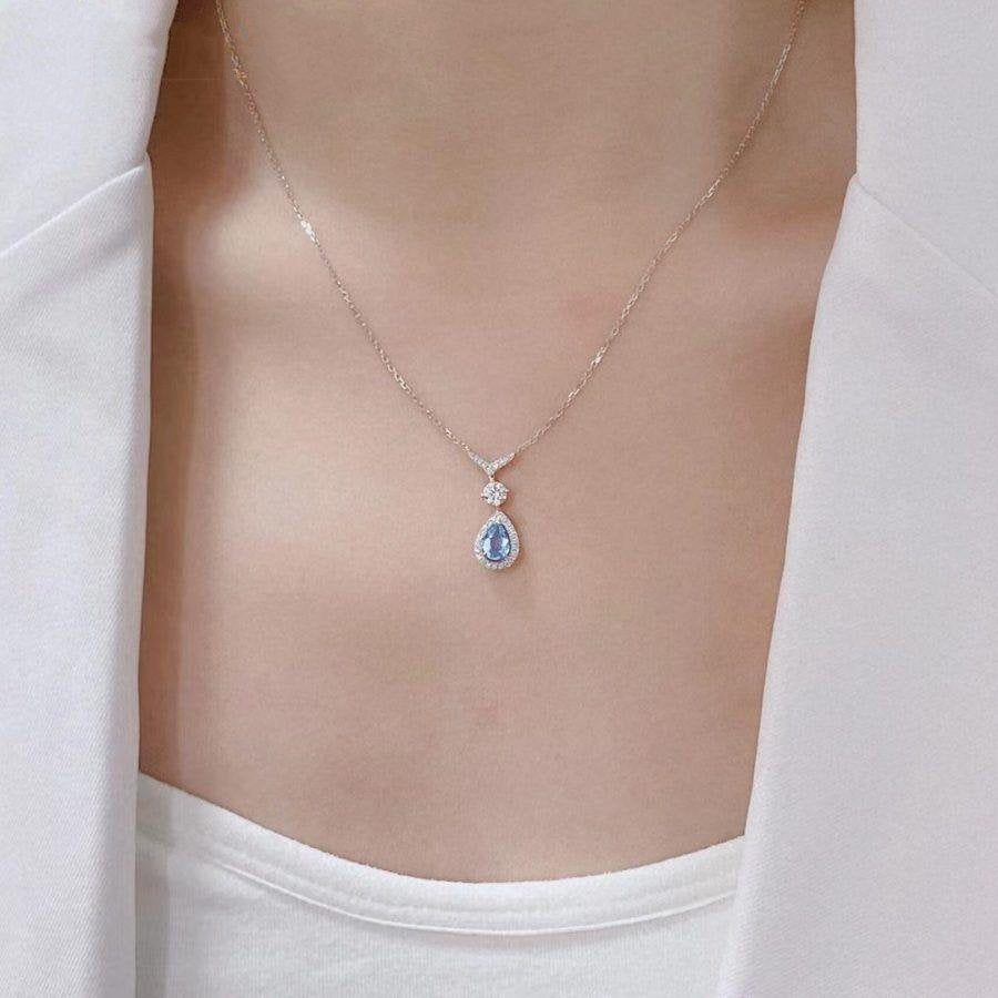 Josephine Turquoise Light Silver Diamond Necklace – LUX VERSE Luxury Designer Fashion Outlet