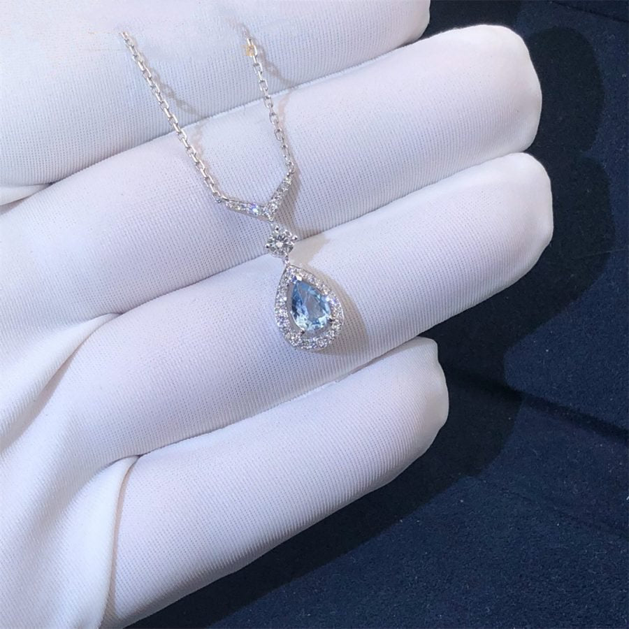 Josephine Turquoise Light Silver Diamond Necklace – LUX VERSE Luxury Designer Fashion Outlet