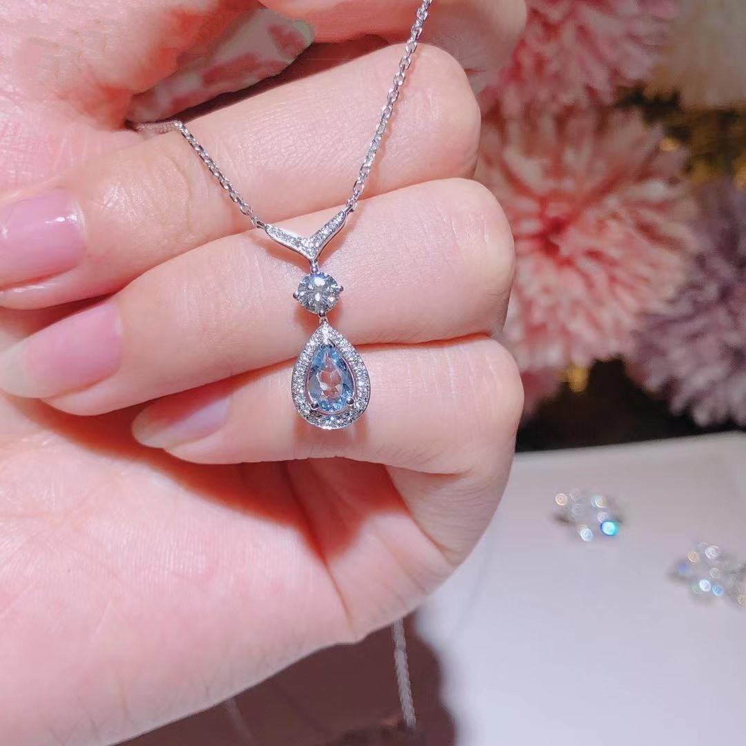 Josephine Turquoise Light Silver Diamond Necklace – LUX VERSE Luxury Designer Fashion Outlet