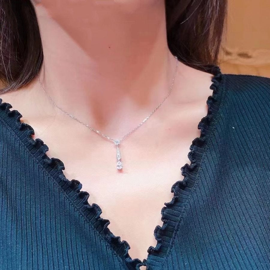Josephine Silver Diamond Necklace – LUX VERSE Luxury Designer Fashion Outlet