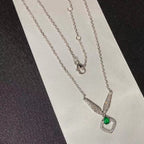 Josephine Malachite Silver Diamond Necklace – LUX VERSE Luxury Designer Fashion Outlet