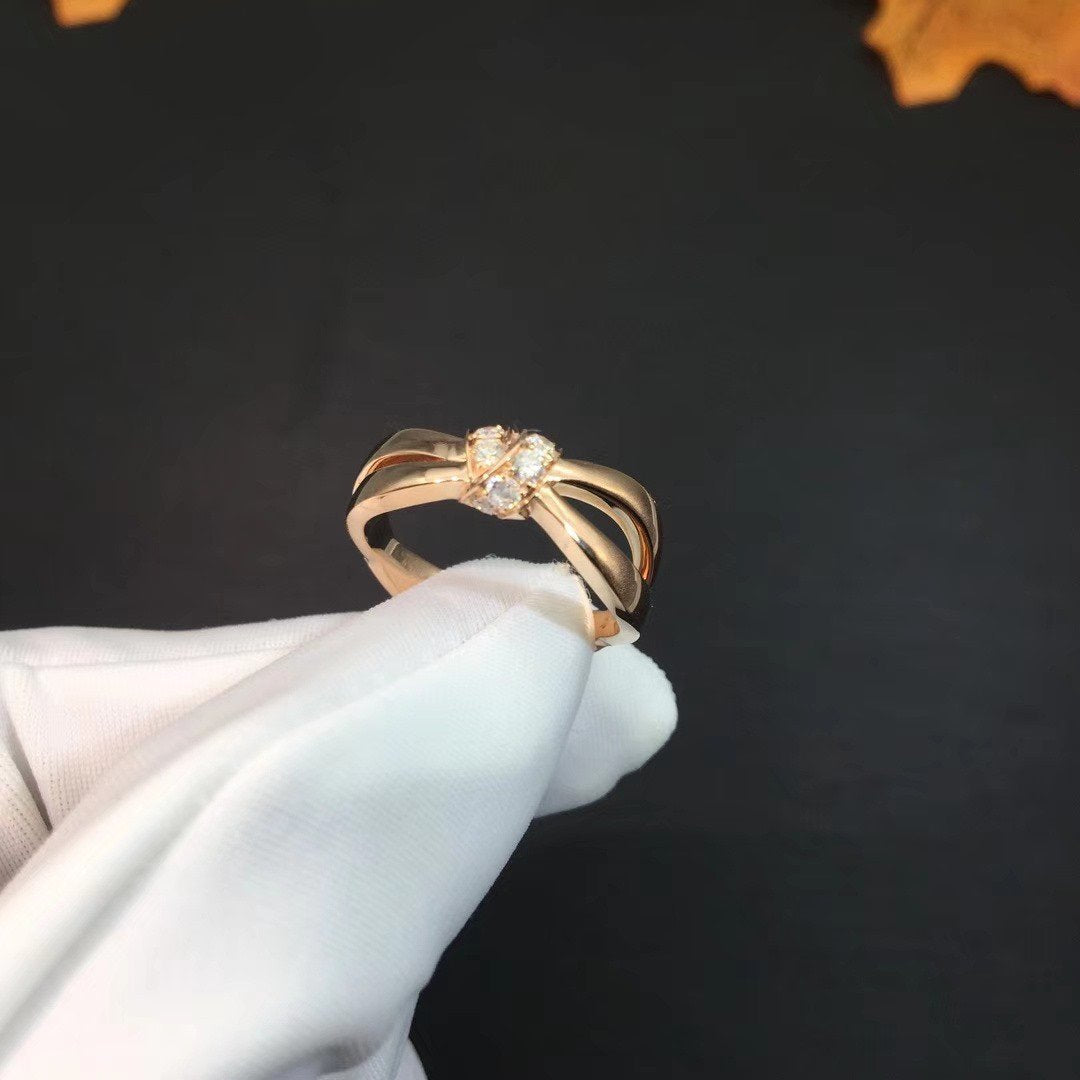 Liens Ring Rose Gold Diamond – LUX VERSE Luxury Designer Fashion Outlet