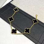Clover  5 Motifs Black Onyx Bracelet – LUX VERSE Luxury Designer Fashion Outlet
