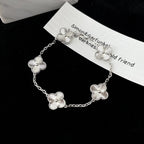 Clover  5 Flowers Laser Bracelet Silver – LUX VERSE Luxury Designer Fashion Outlet