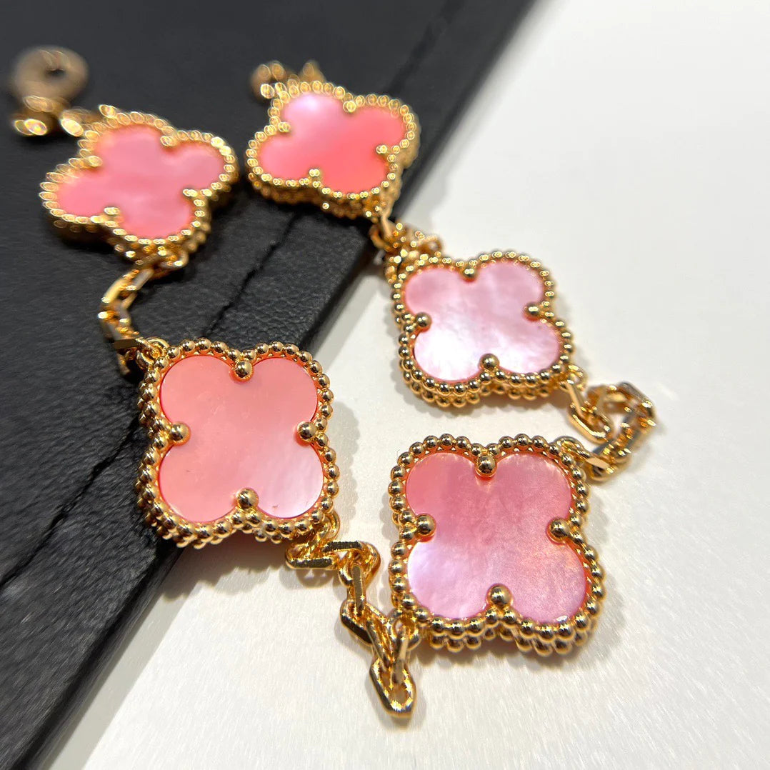 Clover 5 Pink Mop Bracelet – LUX VERSE Luxury Designer Fashion Outlet