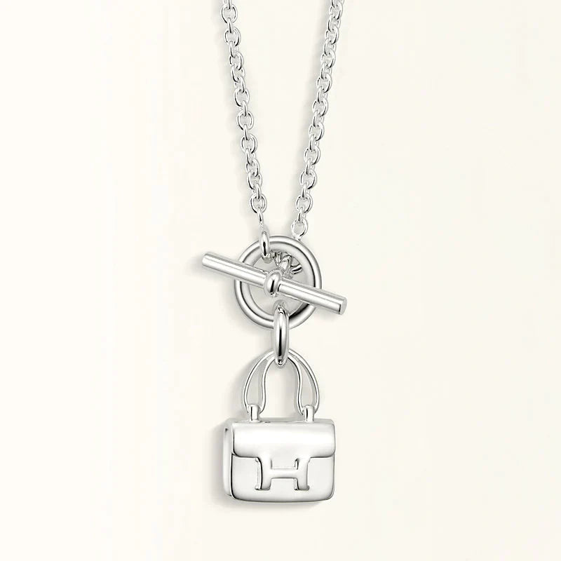 Pop H Pedant Silver Necklace – LUX VERSE Luxury Designer Fashion Outlet