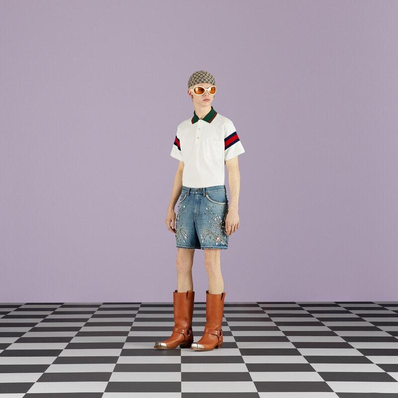 Cotton jersey polo with Web – the preppy influence, a style that can be traced back to the Ivy League schools in – LUX VERSE Luxury Designer Fashion Outlet
