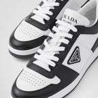 Downtown Leather Sneakers – metal eyelets and cotton laces Enamel triangle on the upper Milano logo printed on – LUX VERSE Luxury Designer Fashion Outlet