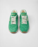 Suede rubber sneakers – leather lining Enameled metal triangle logo Closure with polyester laces Rubber – LUX VERSE Luxury Designer Fashion Outlet