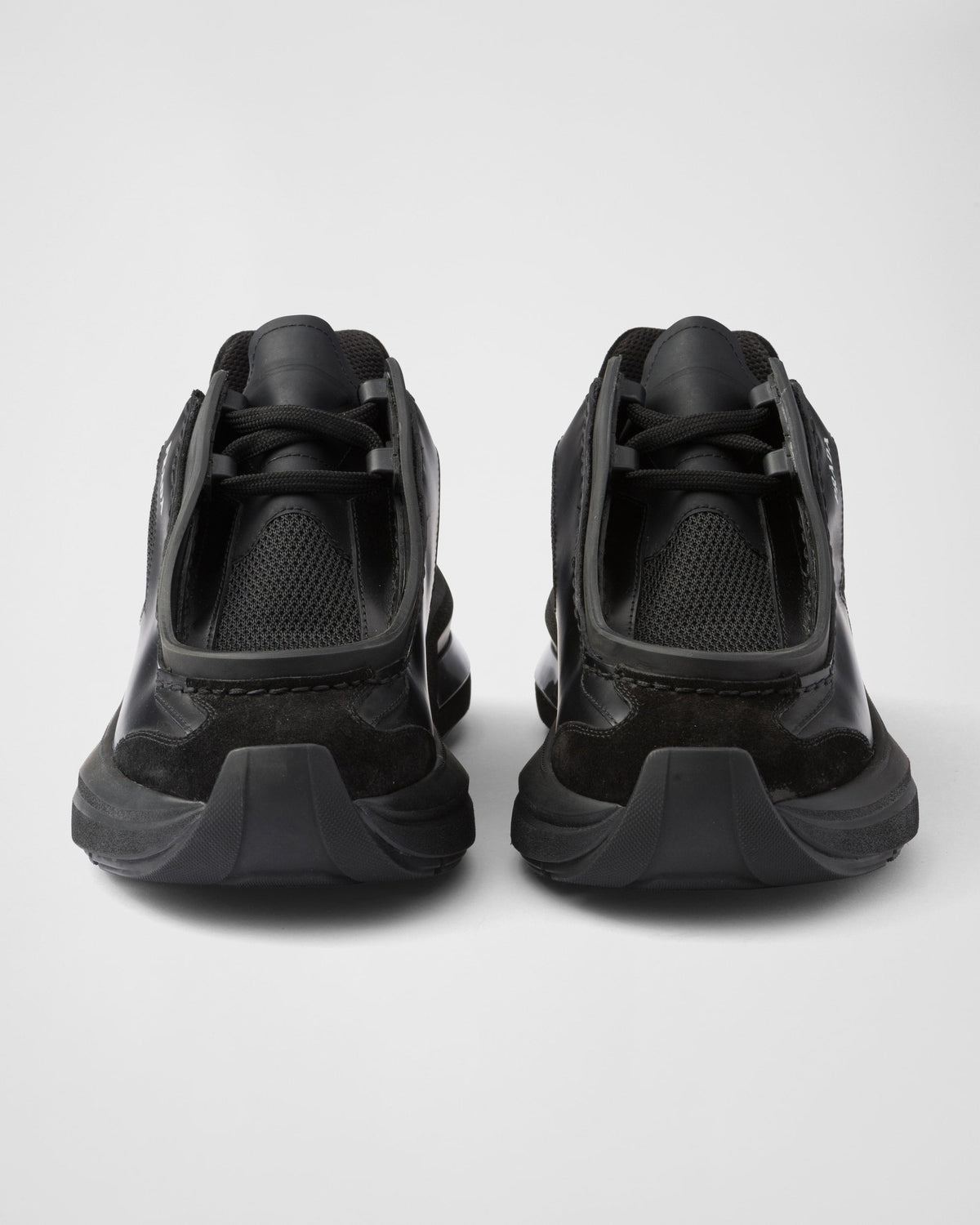 Brushed leather, bike fabric, and suede sneakers – blending craftsmanship and contemporary details, the lightweight rubber sole – LUX VERSE Luxury Designer Fashion Outlet