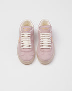 Suede sporty sneakers – the iconic enameled metal triangle logo embellishes the suede upper that combines – LUX VERSE Luxury Designer Fashion Outlet