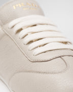 Leather classic sneakers – upper with rubber toe cap Leather lining--Embossed rubber triangle logo Logo-print – LUX VERSE Luxury Designer Fashion Outlet