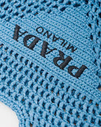 Crochet tote bag – the embroidered lettering logo decorates the front of this accessory that – LUX VERSE Luxury Designer Fashion Outlet