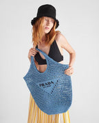 Crochet tote bag – this tote bag with a soft, deconstructed design is made of raffia-effect yarn, a – LUX VERSE Luxury Designer Fashion Outlet