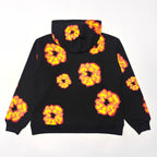 Black Cotton Floral Print Pullover - Men's