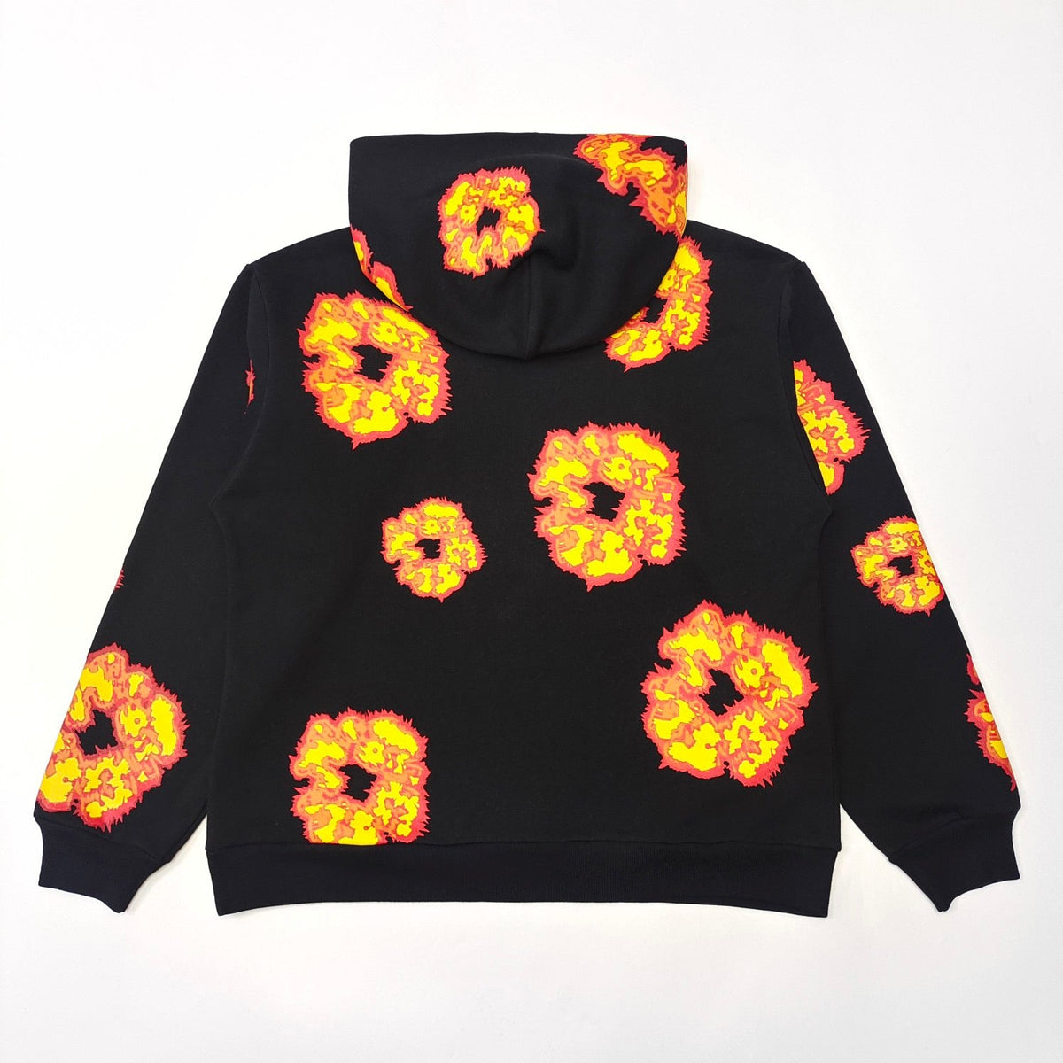 Black Cotton Floral Print Pullover - Men's