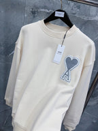 Navy Cotton Heart Logo Crewneck - Men's