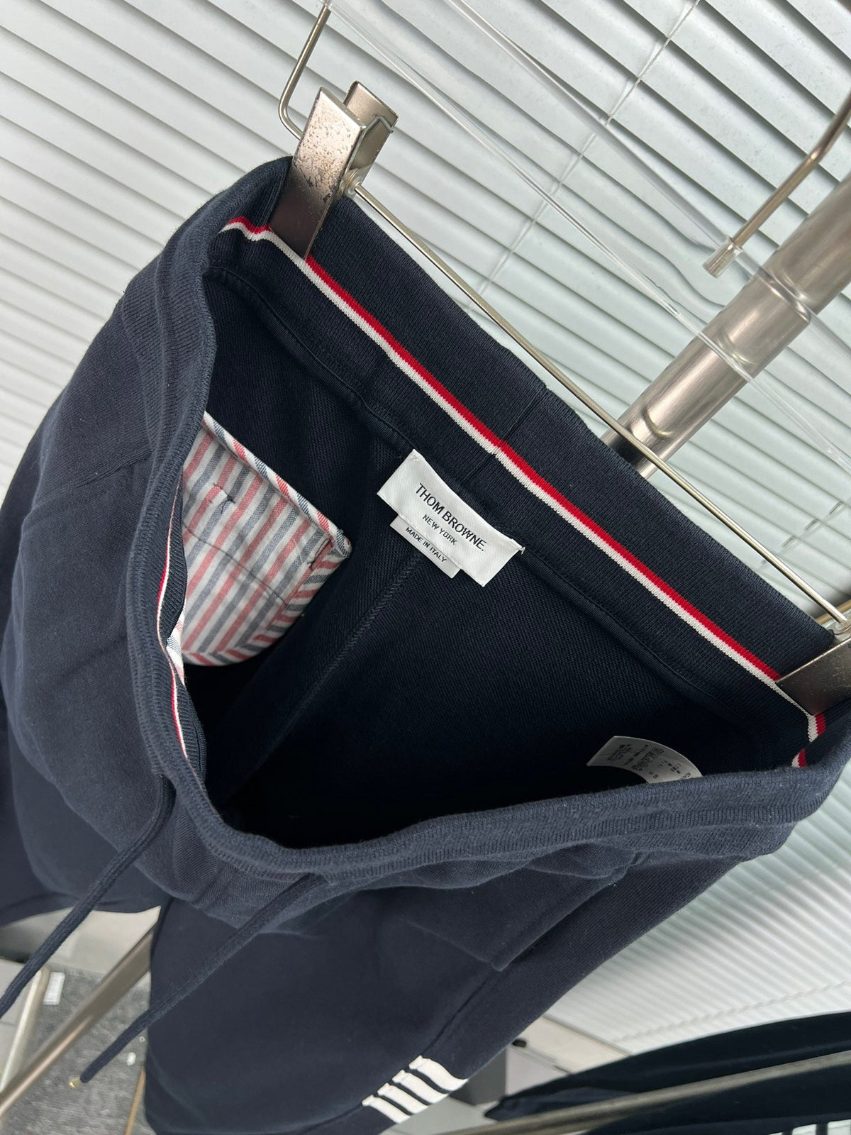 Navy Cotton Bar Stripe Joggers - Men's