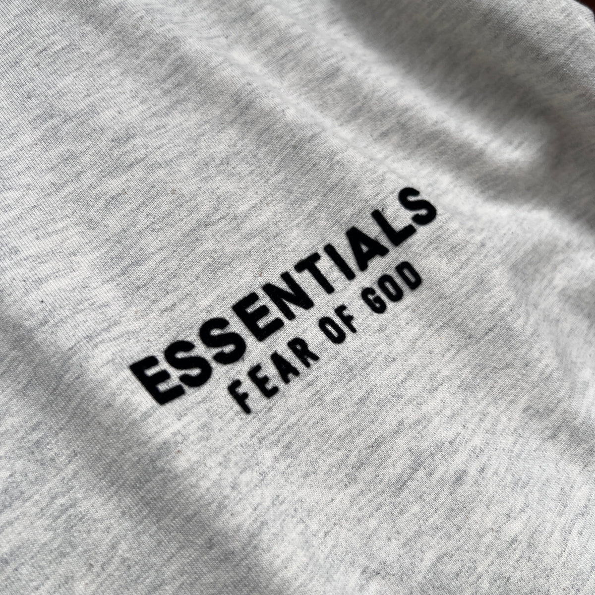 Graues Baumwoll-T-Shirt mit Logo-Print, Kurzarm – Herren