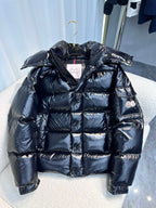 Schwarze und weiße Steppjacke – Herren