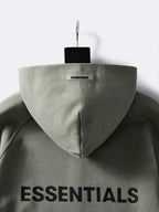 Weißer, unifarbener Reißverschluss-Hoodie aus Baumwolle – Herren