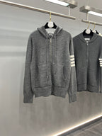 4-Bar Zip Navy Hooded - Men's