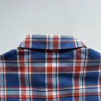 Blaues Flanell-Langarmshirt mit Print auf den Ärmeln – Herren
