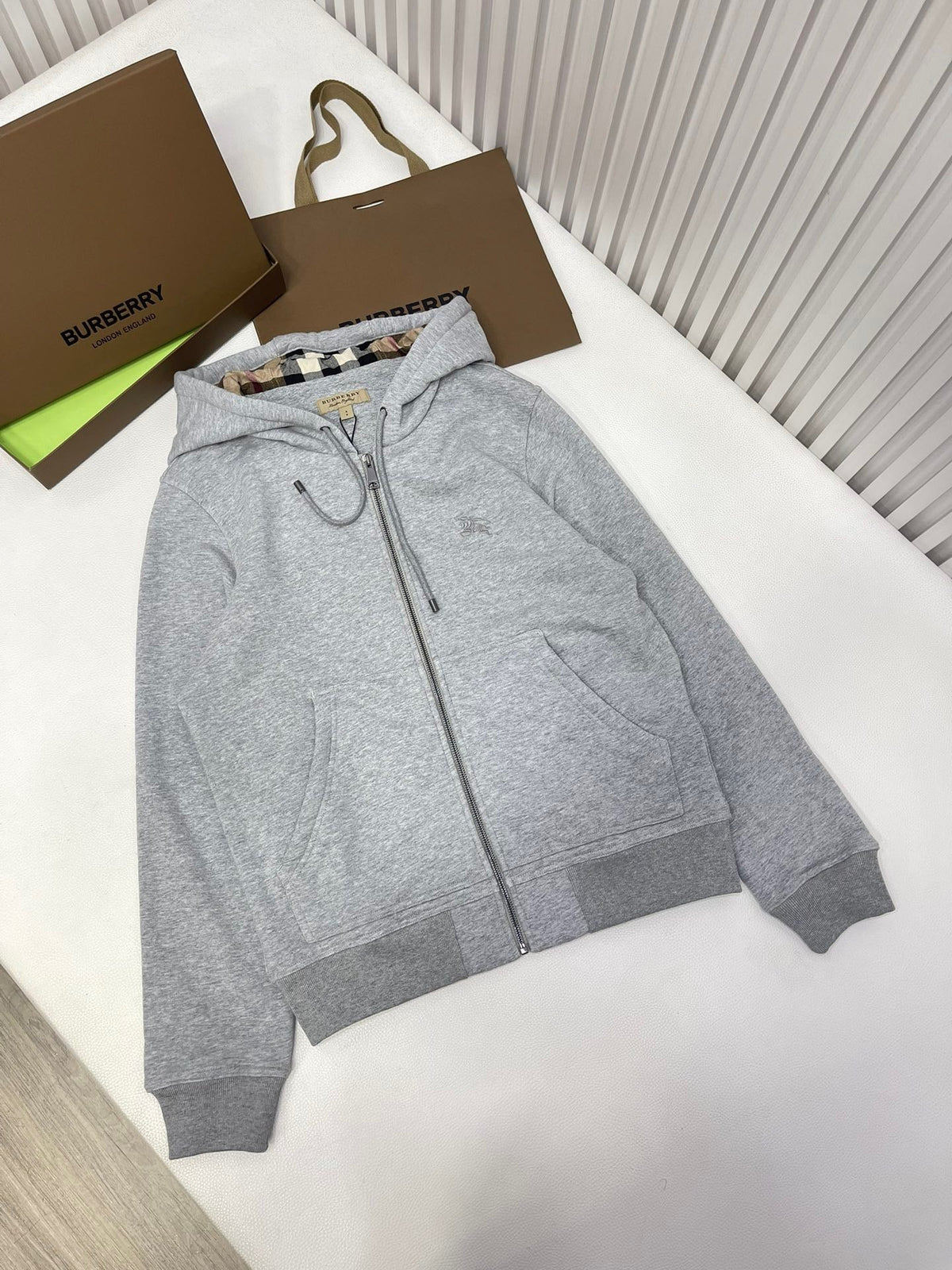 Navyfarbene Baumwoll-Zip-Jacke mit Logo – Herren