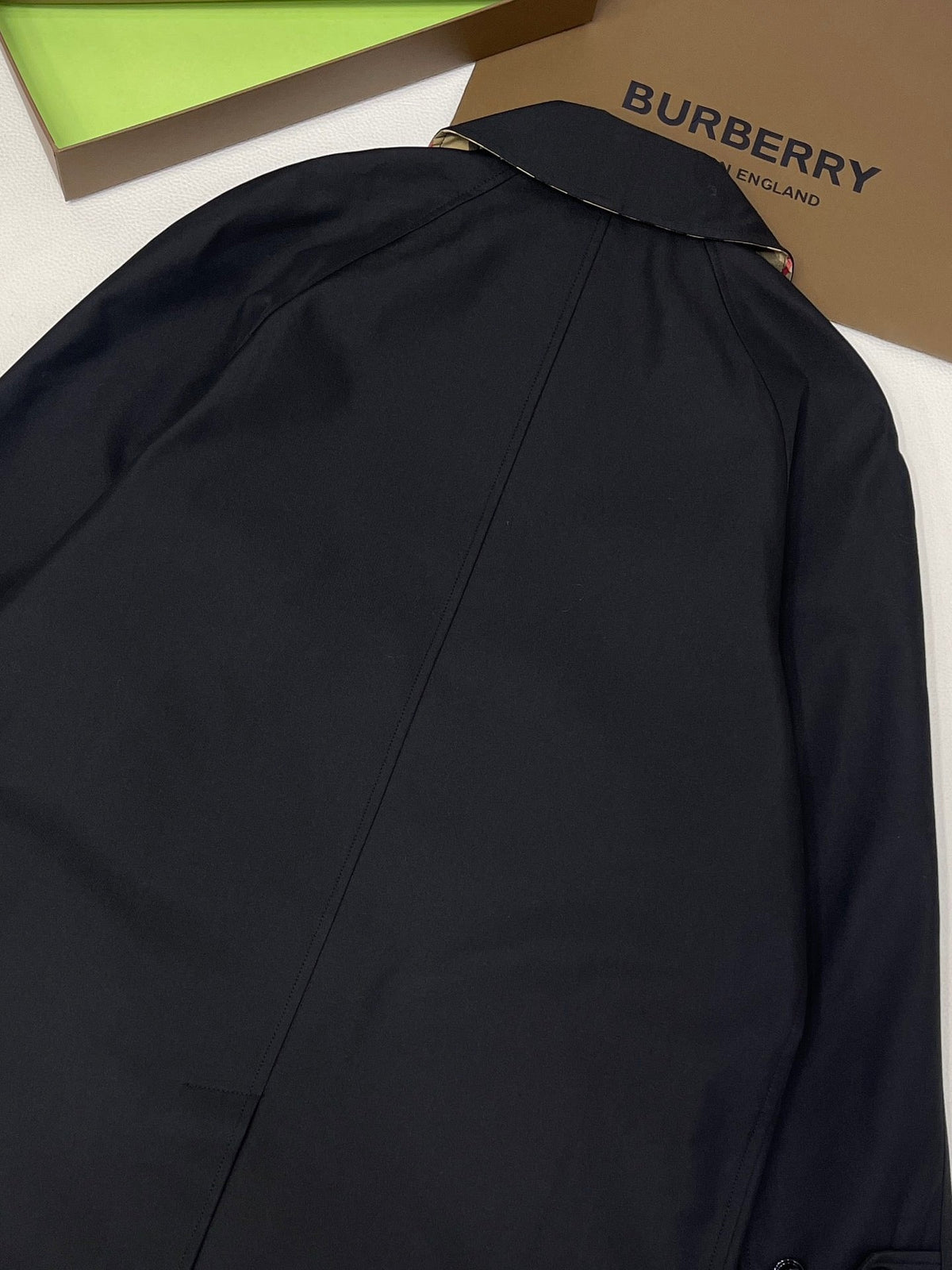Marineblauer schlichter Baumwoll-Car Coat – Herren