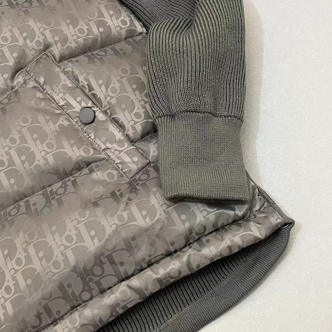 Marineblau Nylonstrickärmel Gesteppt - Herren