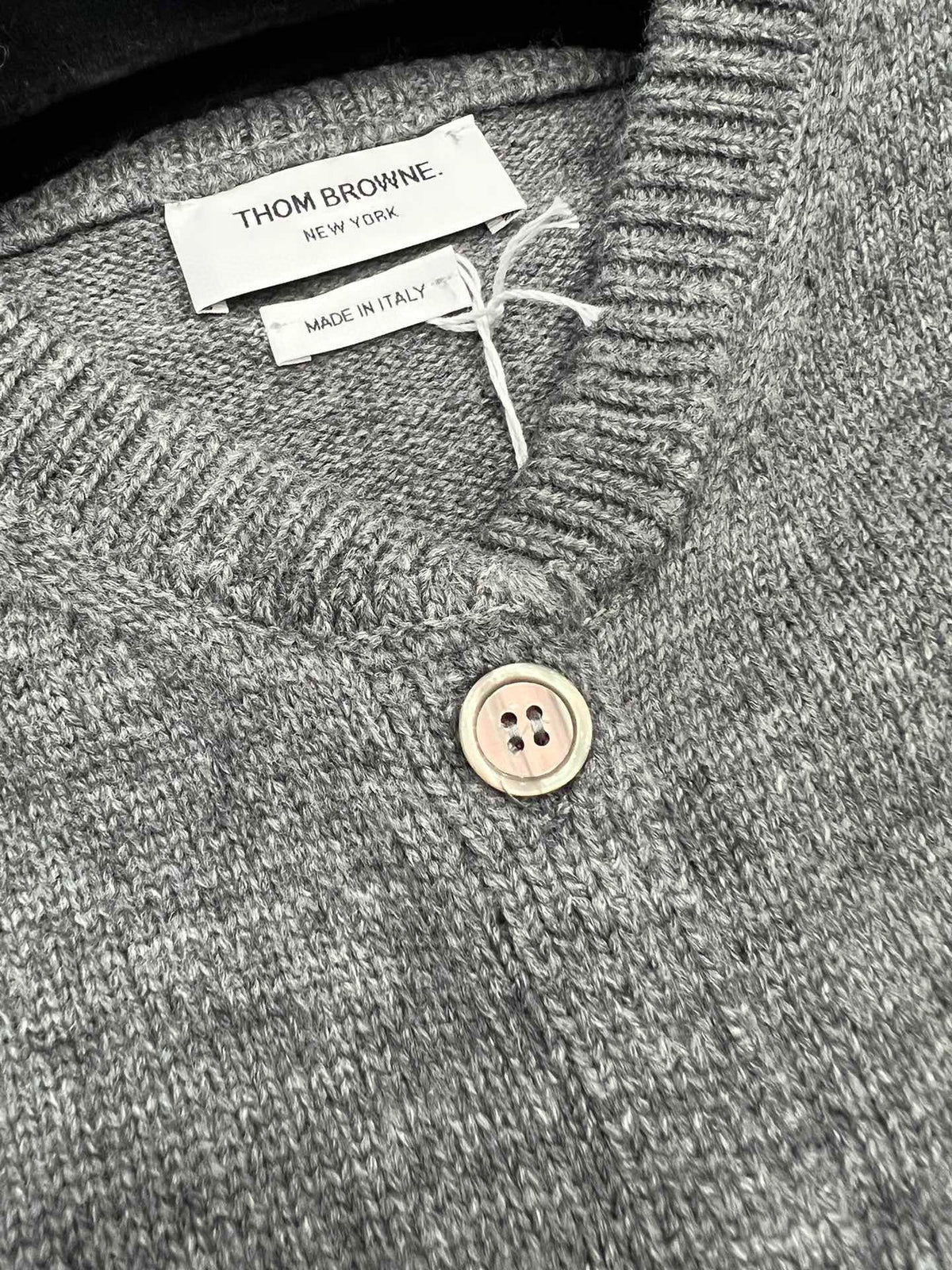 4-Bar Cardigan Navy Knit - Men's