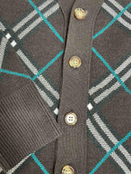 Strickjacke mit Karomuster Kamel - Herren