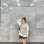 Graue Baumwoll-Fleecejacke mit Reißverschluss und Colourblock-Design – Herren