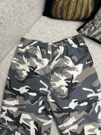Grey Cotton Camo Print Cargo - Men's