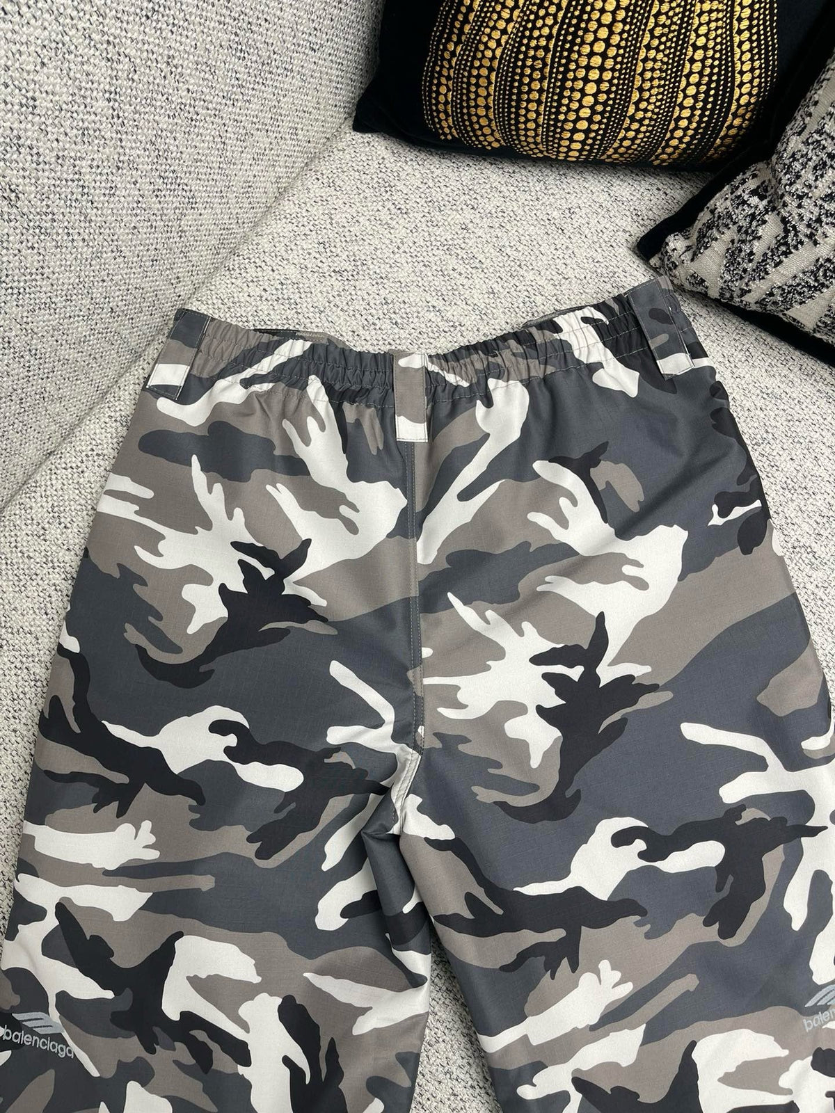 Grey Cotton Camo Print Cargo - Men's