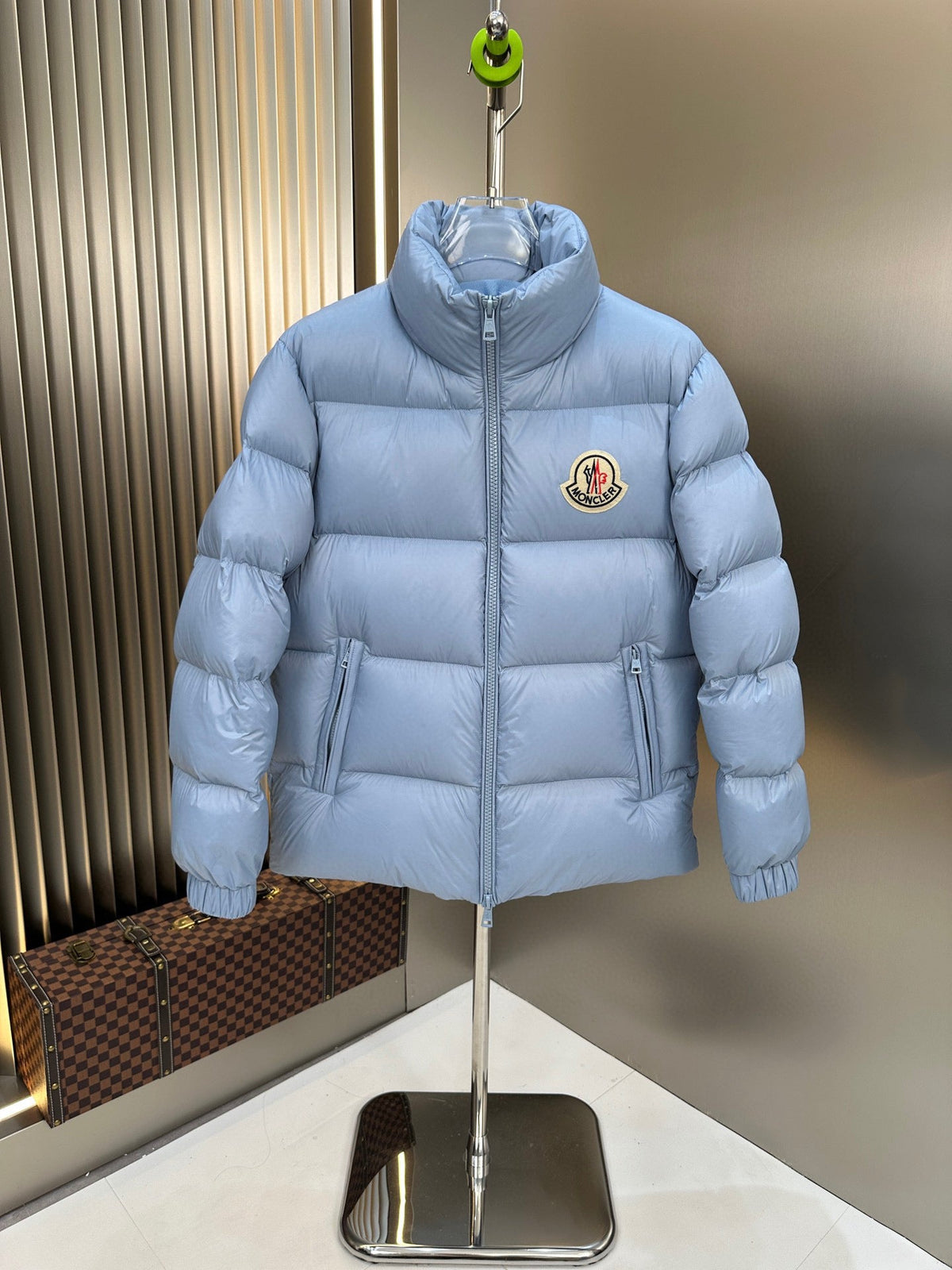 Black and Blue Puffer Jacket - Men's