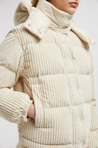 Daos Corduroy Down Jacket – the high-impact design has a high neck and a detachable hood, while longue saison – LUX VERSE Luxury Designer Fashion Outlet