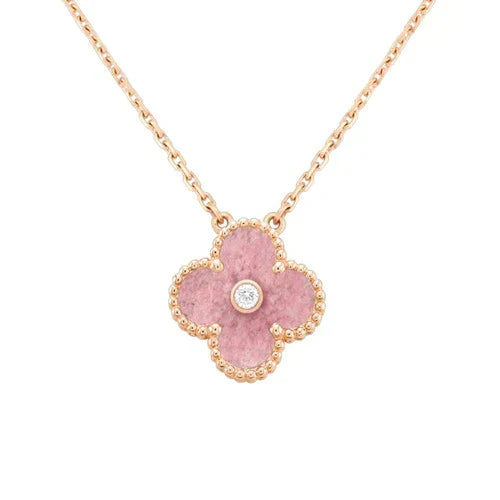 Clover 15mm Diamond Rhodonite Necklace – LUX VERSE Luxury Designer Fashion Outlet