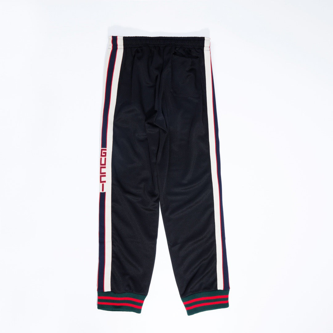 Black Jersey Side Stripe Track - Men's
