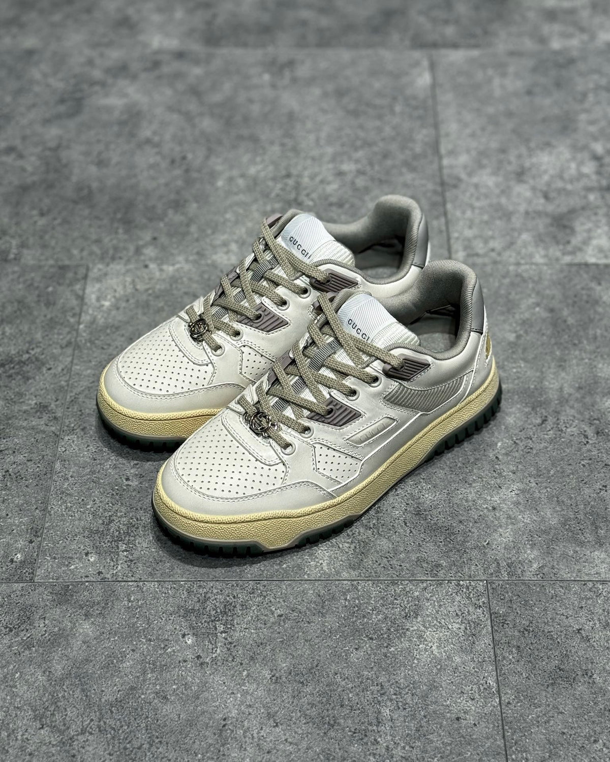 White and Grey Sneakers