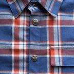 Blaues Flanell-Langarmshirt mit Print auf den Ärmeln – Herren