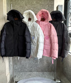 Schwarz-weißer Parka – Herren