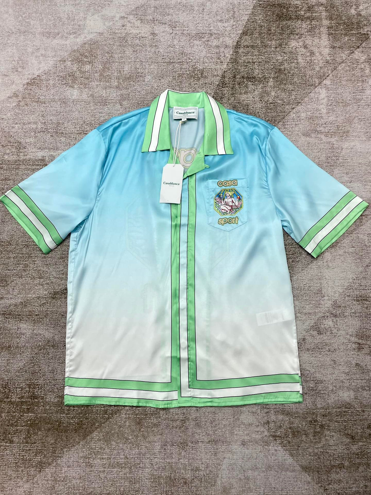 Seidenhemd mit blauem Farbverlauf – Herren