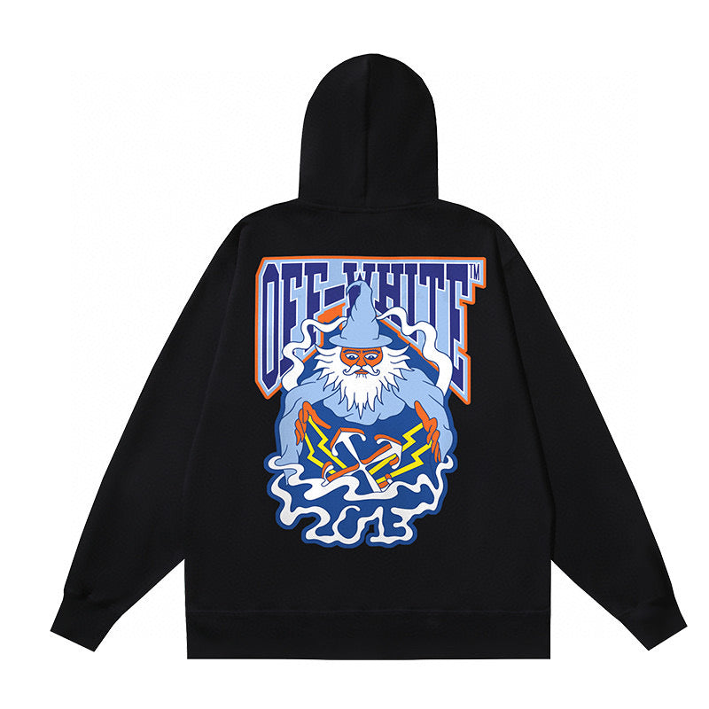 Schwarze Baumwolljacke mit Reißverschluss und Flicken - Herren